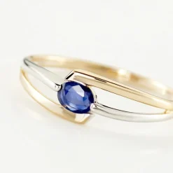 Bague Sylvene Or Bicolore Saphir