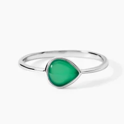 Bague Tao Argent Blanc Onyx