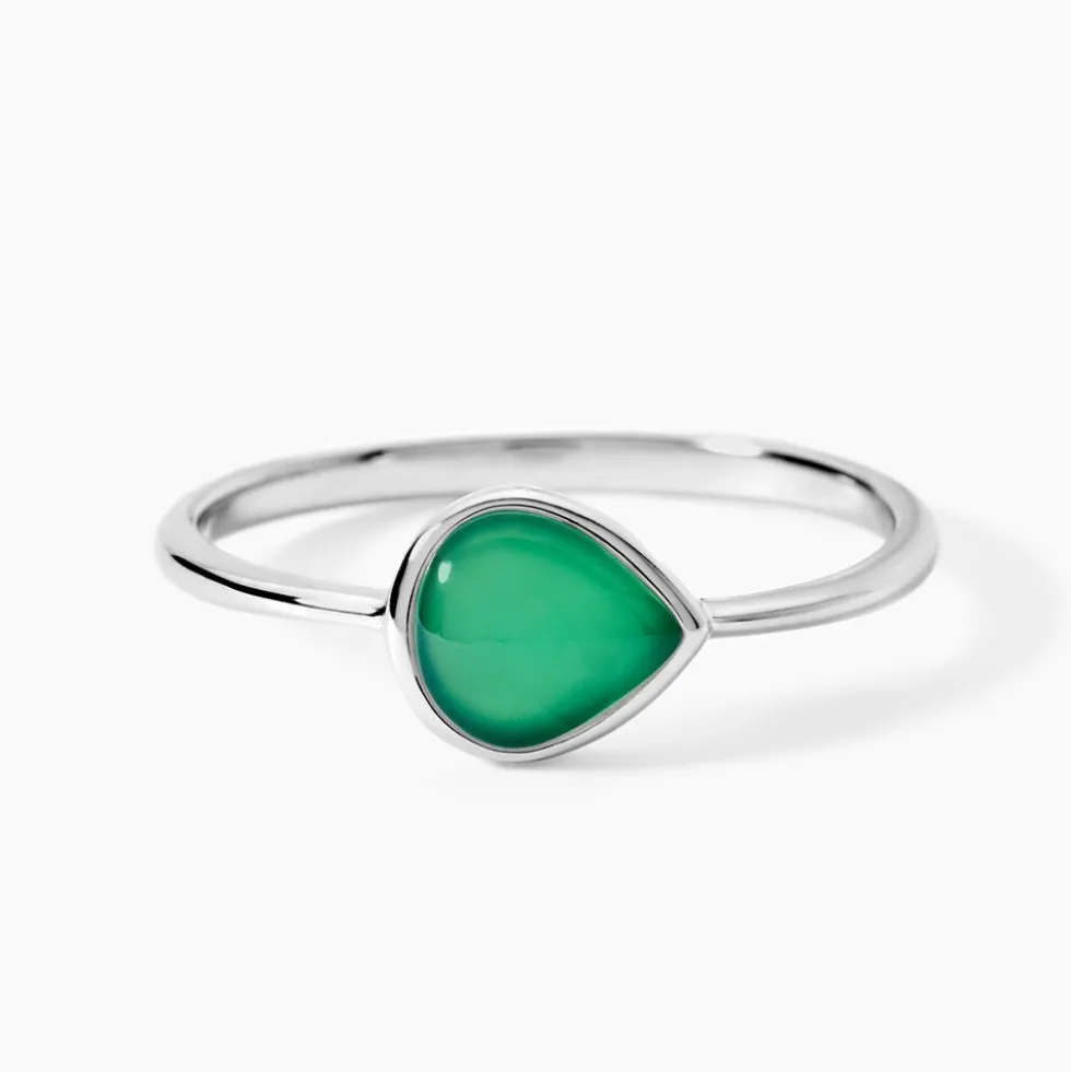 Bague Tao Argent Blanc Onyx