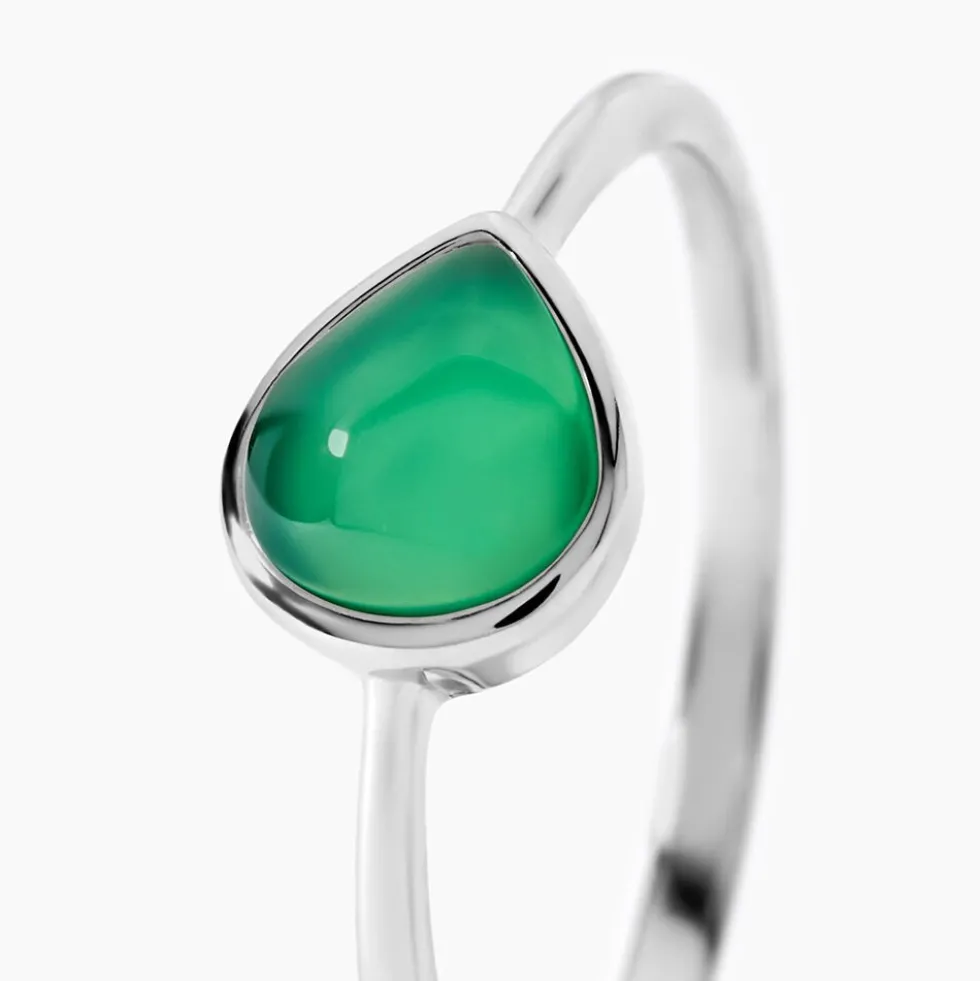 Bague Tao Argent Blanc Onyx
