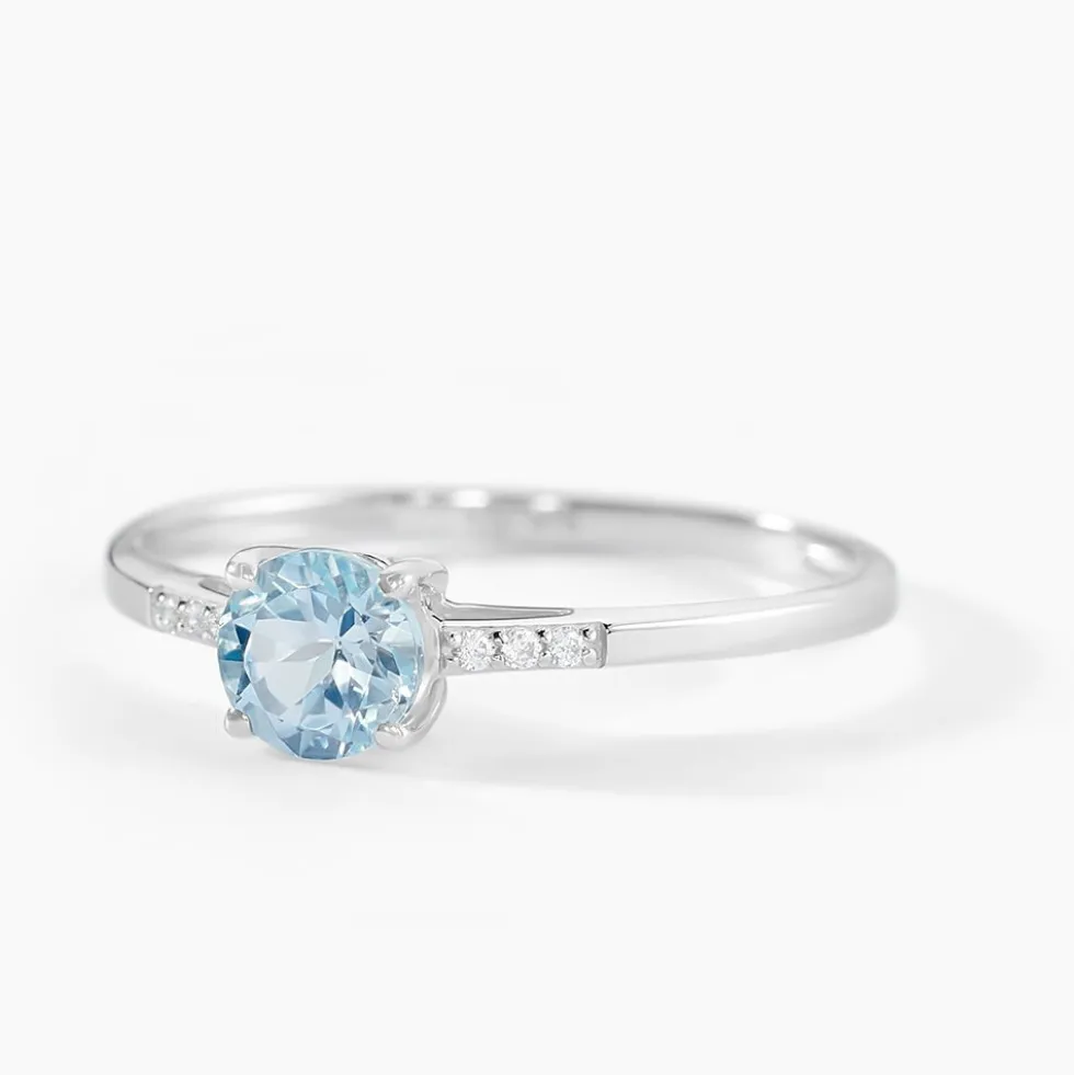 Bague Tarente Or Blanc Topaze Et Oxyde De Zirconium
