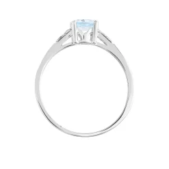 Bague Tarente Or Blanc Topaze Et Oxyde De Zirconium