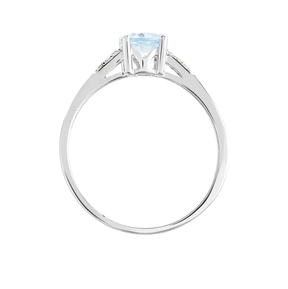 Bague Tarente Or Blanc Topaze Et Oxyde De Zirconium