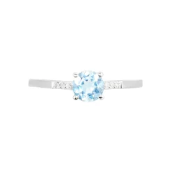 Bague Tarente Or Blanc Topaze Et Diamant