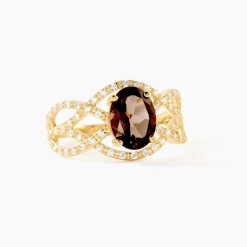 Bague Tina Or Jaune Quartz Et Oxyde De Zirconium