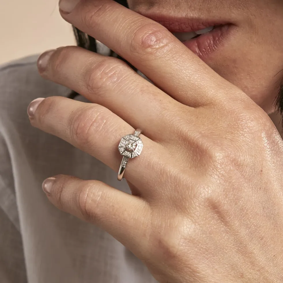 Bague Transmission Or Blanc Diamant