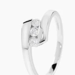 Bague Trilogie Or Blanc Diamant