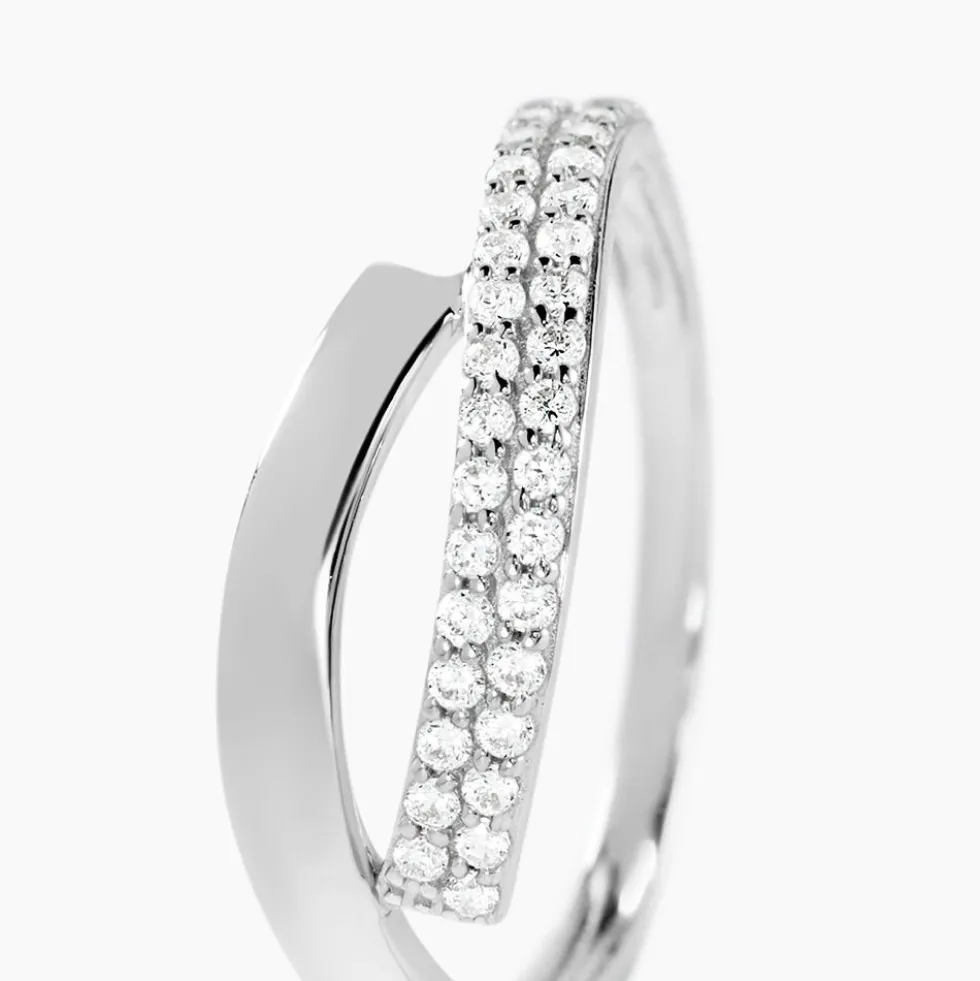 Bague Vero Or Blanc Oxyde De Zirconium
