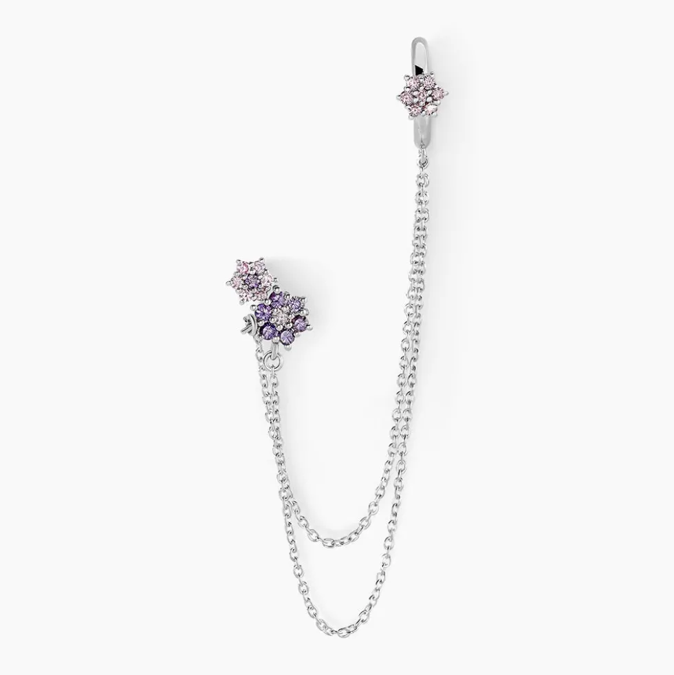 Bijou D'oreille Unitaire Grimpant Argent Blanc Oxyde De Zirconium