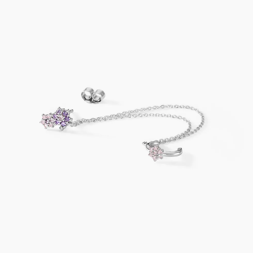 Bijou D'oreille Unitaire Grimpant Argent Blanc Oxyde De Zirconium