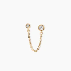 Bijou D'oreille Unitaire Jacinda Plaqué Or Jaune Oxyde De Zirconium