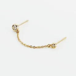 Bijou D'oreille Unitaire Jacinda Plaqué Or Jaune Oxyde De Zirconium