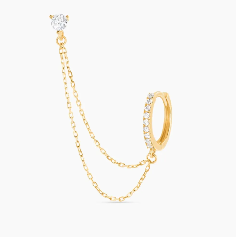 Bijou D'oreille Unitaire Michi Or Jaune Oxyde De Zirconium