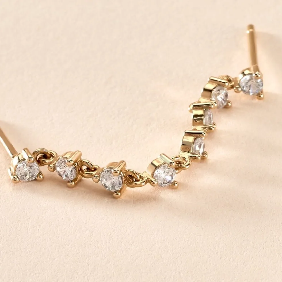 Bijou D'oreille Unitaire Odell Plaqué Or Jaune Oxyde De Zirconium