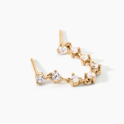 Bijou D'oreille Unitaire Odell Plaqué Or Jaune Oxyde De Zirconium