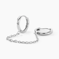 Bijou D'oreille Unitaire Stephie Argent Blanc