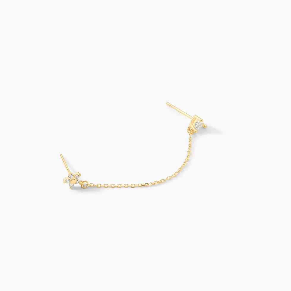 Bijou D'oreille Unitaire Candia Or Jaune Oxyde De Zirconium