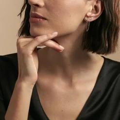 Bijou D'oreille Unitaire Candia Or Jaune Oxyde De Zirconium