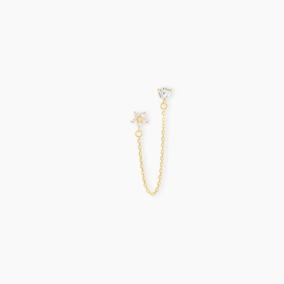 Bijou D'oreille Unitaire Candia Or Jaune Oxyde De Zirconium