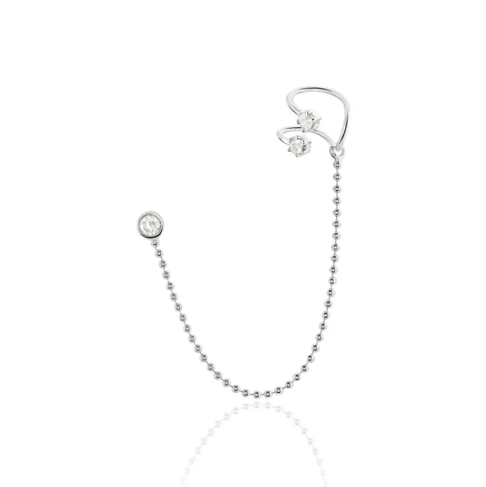 Bijou D'oreille Unitaire Valerie-anne Argent Blanc Oxyde De Zirconium