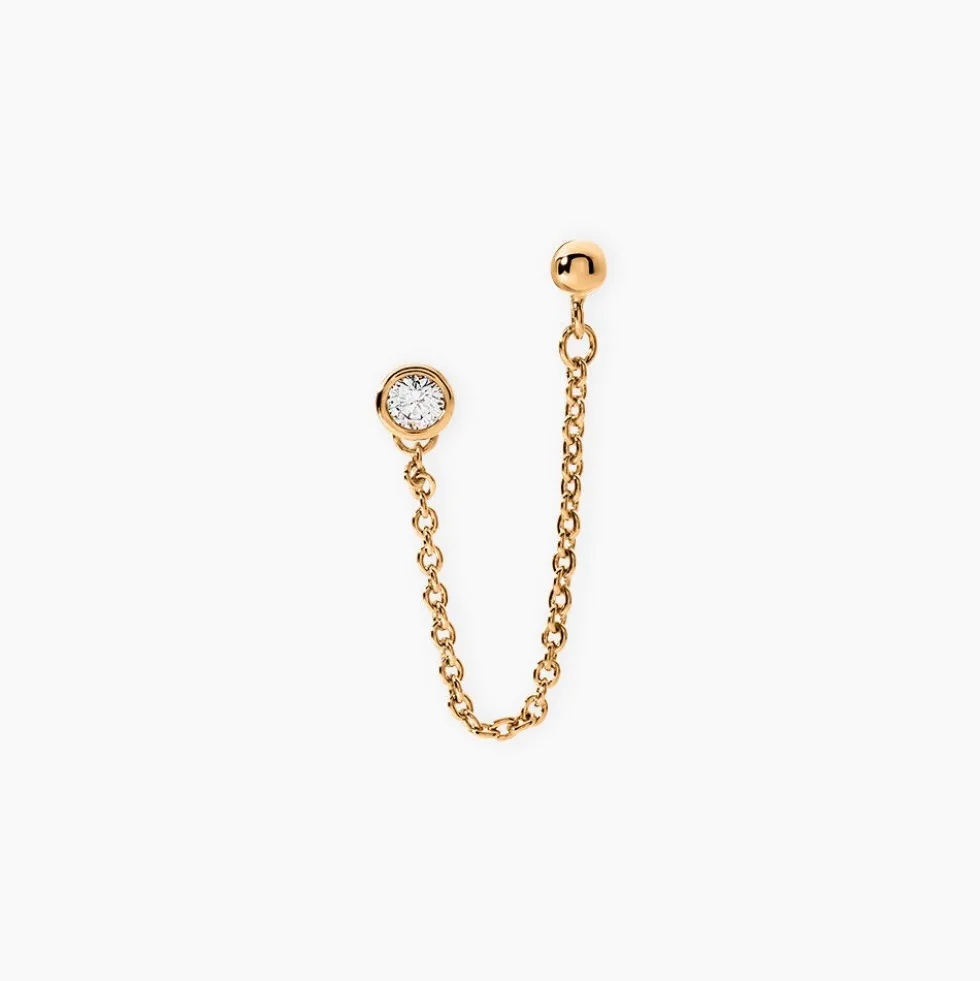 Bijoux D'oreille Unitaire Pendante Plaqué Or Jaune Dofi Oxyde