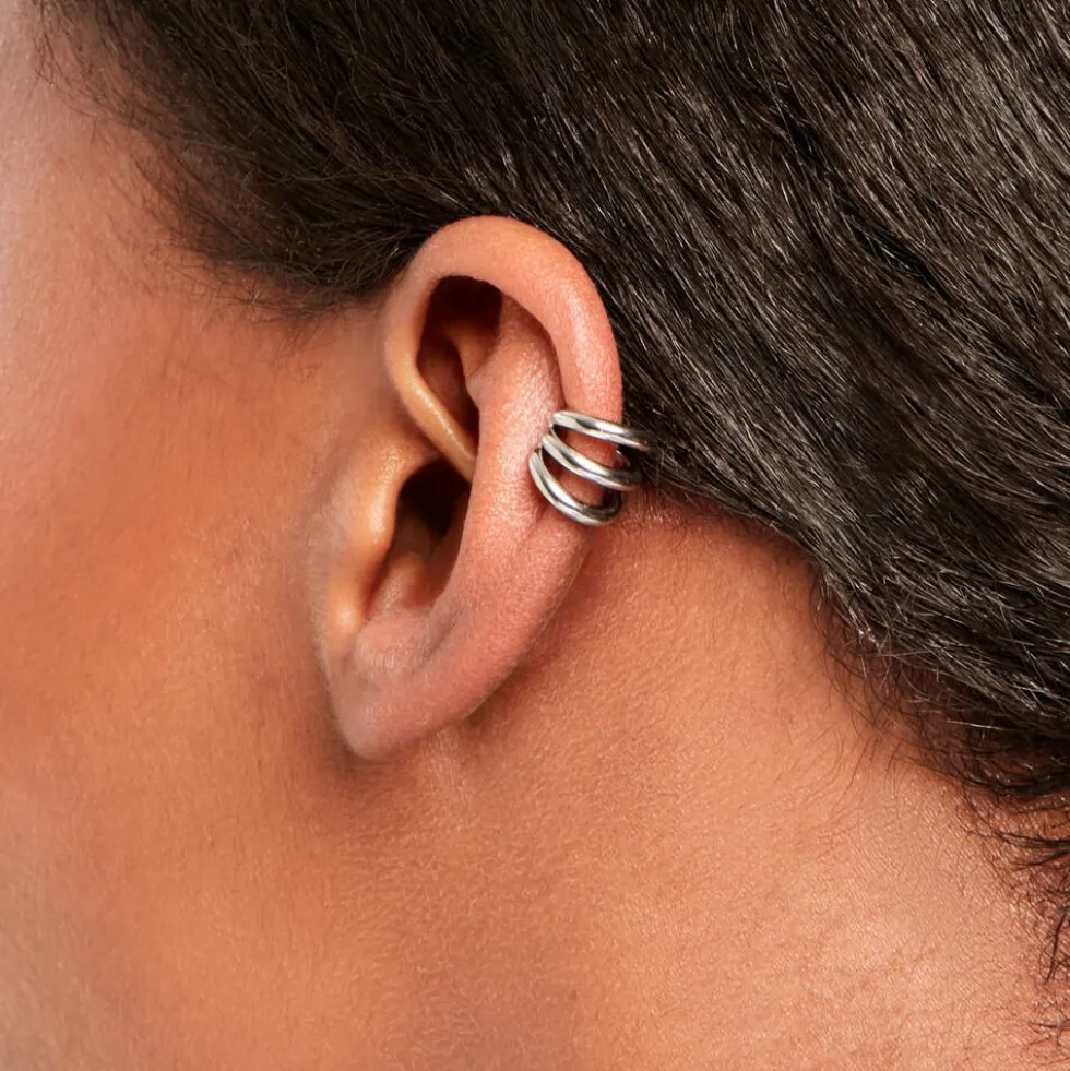 Bijoux D'Oreilles Arthemise Acier Blanc