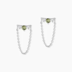 Bijoux D'oreilles Desert Argent Blanc Oxyde De Zirconium