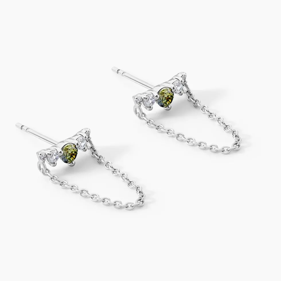 Bijoux D'oreilles Desert Argent Blanc Oxyde De Zirconium
