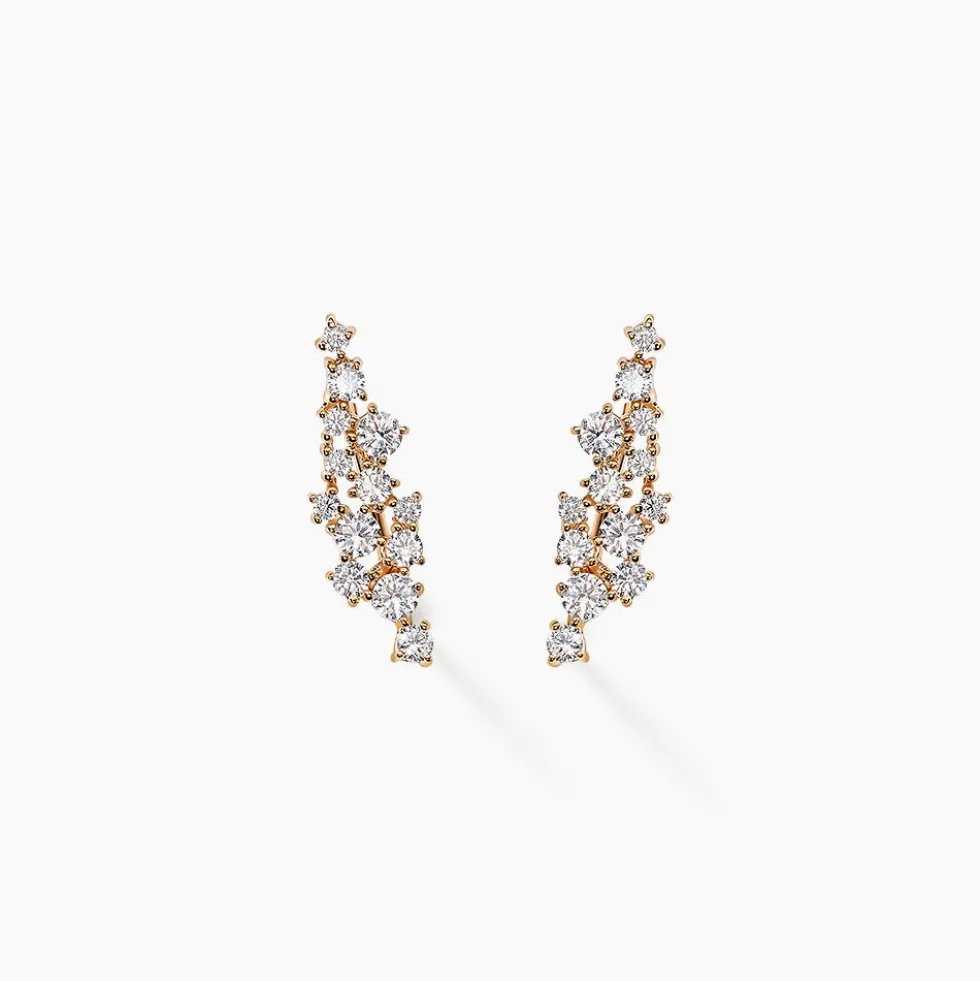 Bijoux D'oreilles Doline Plaqué Or Doré Oxyde De Zirconium