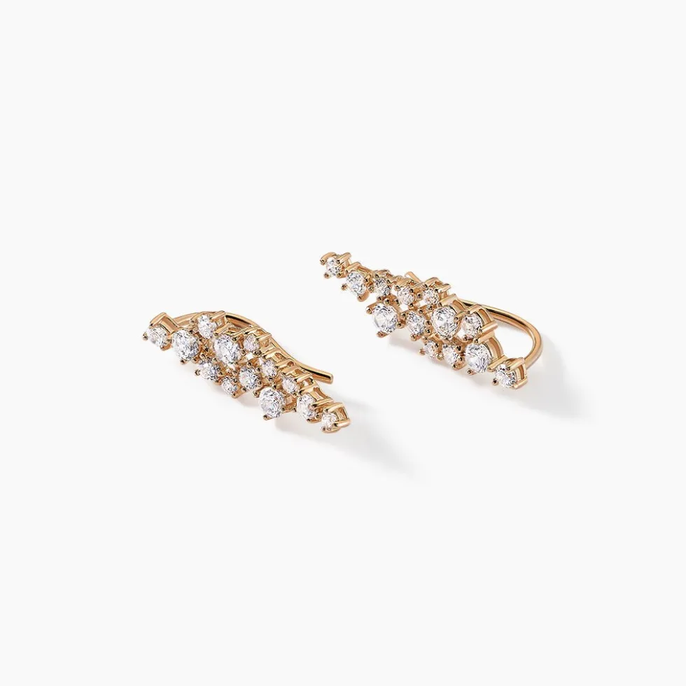 Bijoux D'oreilles Doline Plaqué Or Doré Oxyde De Zirconium