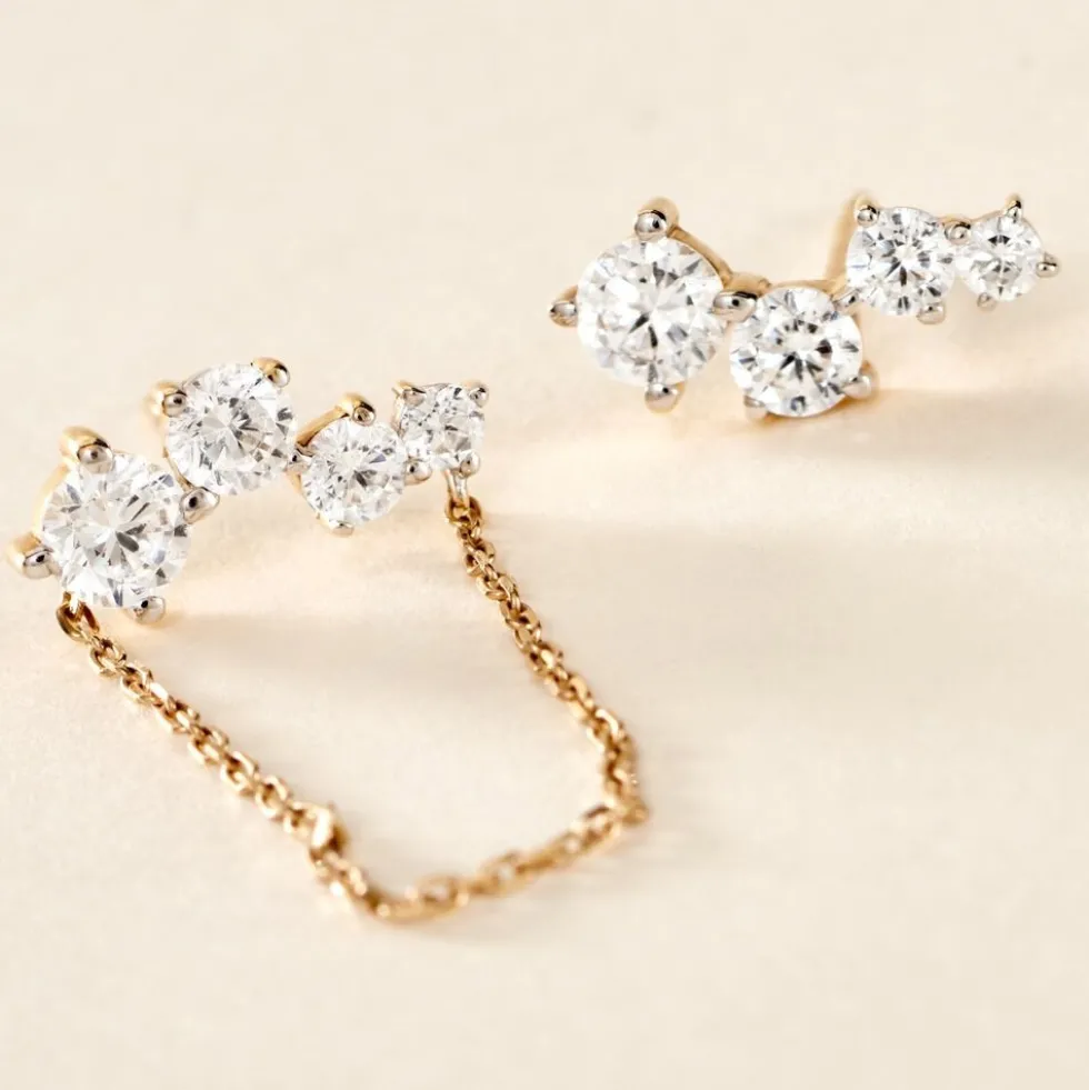 Bijoux D'oreilles Ethere Or Jaune Oxyde De Zirconium