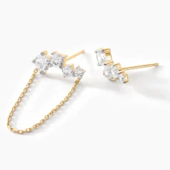 Bijoux D'oreilles Ethere Or Jaune Oxyde De Zirconium