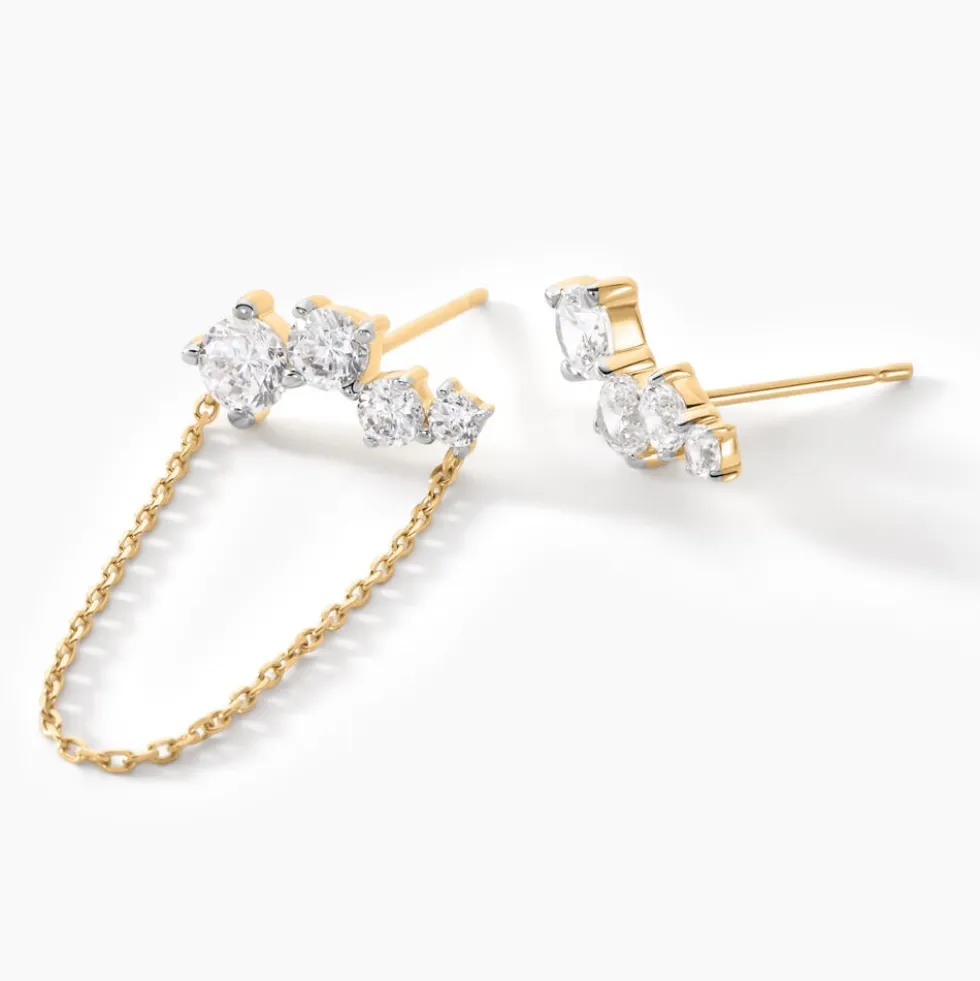 Bijoux D'oreilles Ethere Or Jaune Oxyde De Zirconium