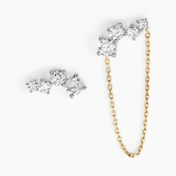 Bijoux D'oreilles Ethere Or Jaune Oxyde De Zirconium