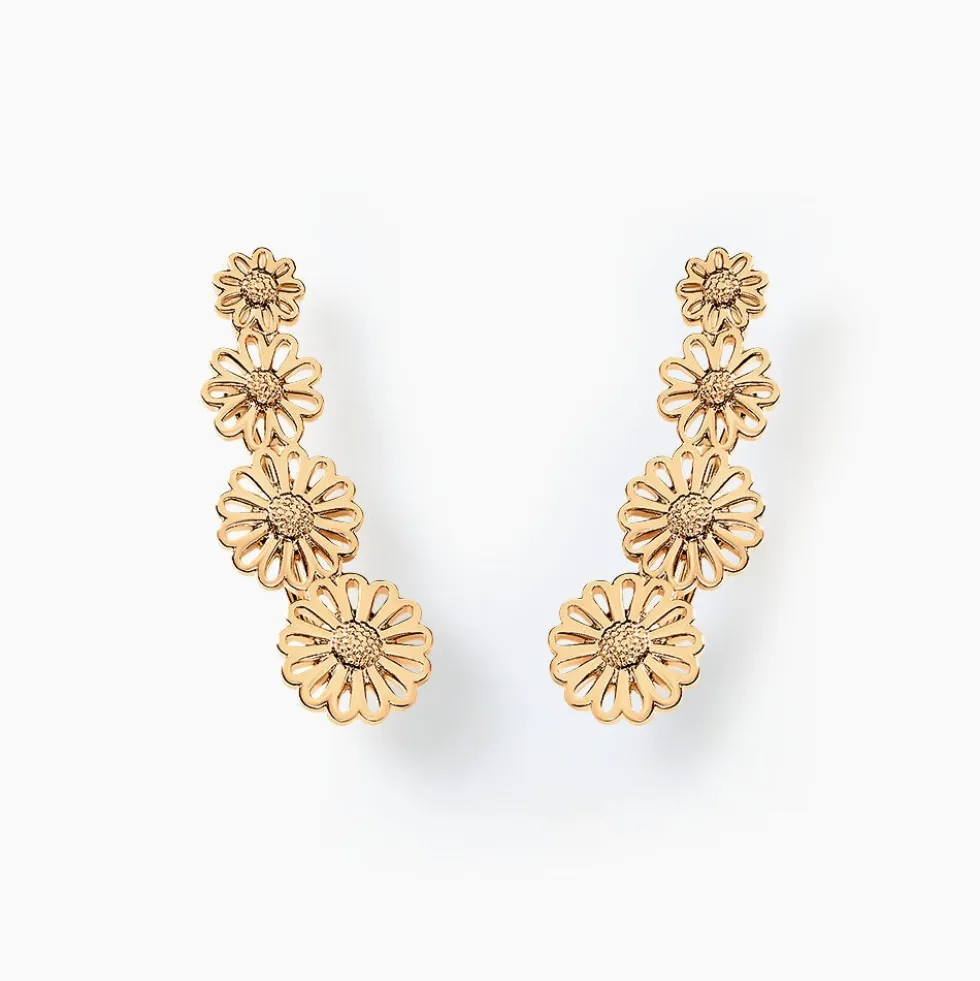 Bijoux D'oreilles Mahonia Plaqué Or Doré