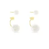 Bijoux D'oreilles Metisse Or Jaune Perle De Culture
