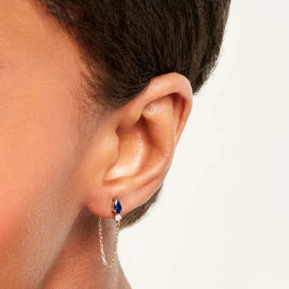 Bijoux D'Oreilles Monna Or Jaune Oxyde De Zirconium