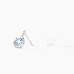 Bijoux D'oreilles Monroe Or Blanc Topaze Oxyde De Zirconium