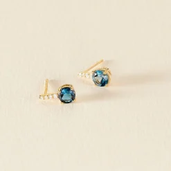Bijoux D'oreilles Monroe Or Jaune Topaze Oxyde De Zirconium