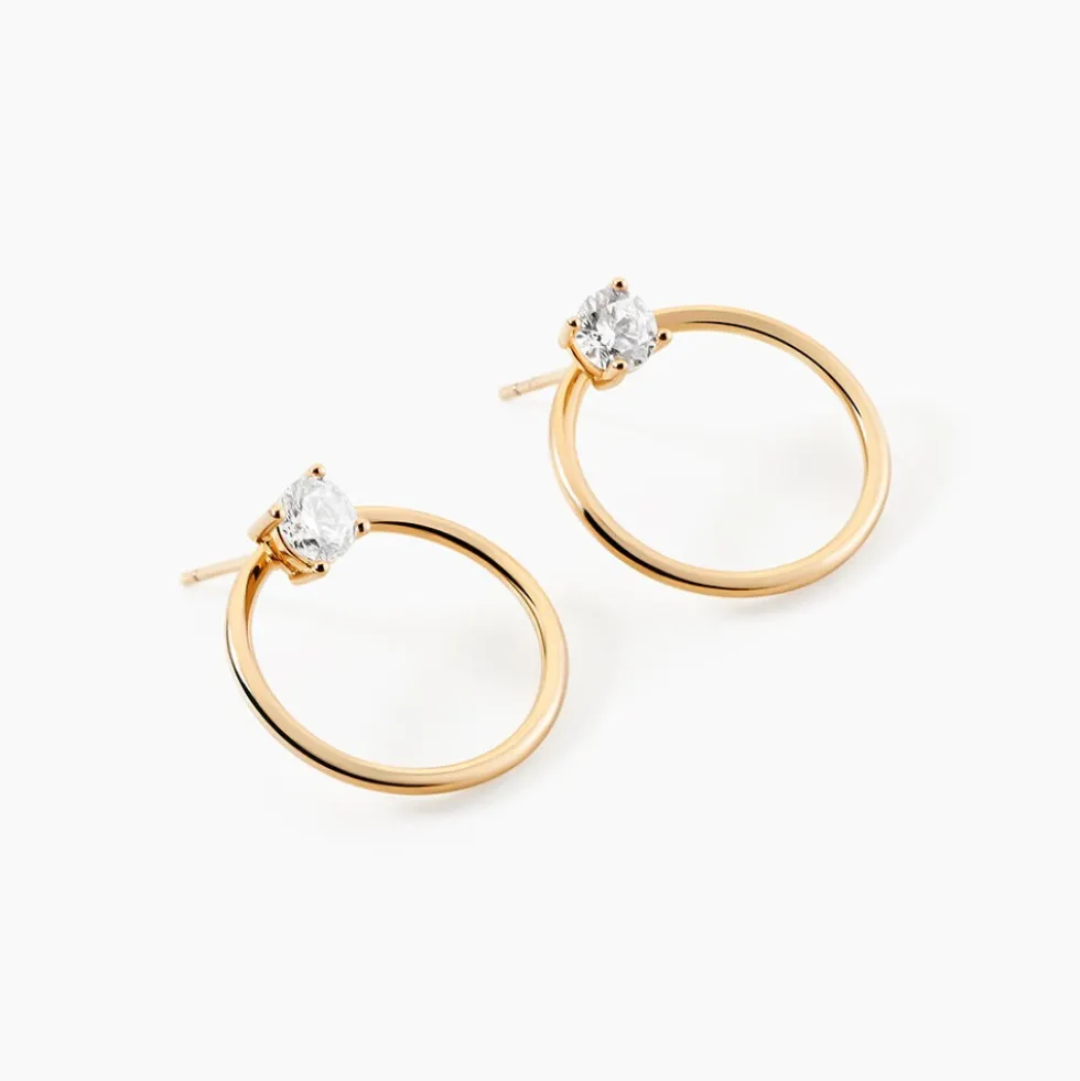 Bijoux D'oreilles Plaqué Or Jaune Amariah Oxydes De Zirconium