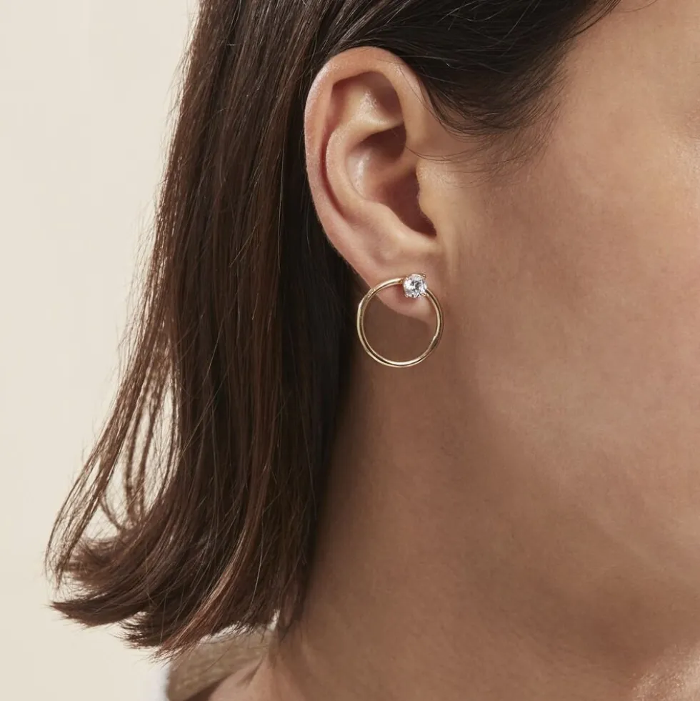 Bijoux D'oreilles Plaqué Or Jaune Amariah Oxydes De Zirconium