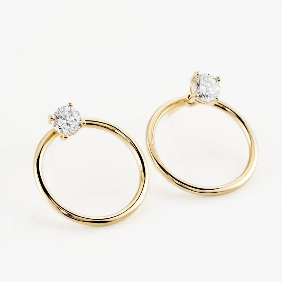 Bijoux D'oreilles Plaqué Or Jaune Amariah Oxydes De Zirconium