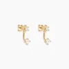 Bijoux D'oreilles Plaqué Or Dedale Oxydes De Zirconium