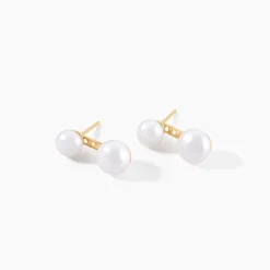 Bijoux D'oreilles Seona Or Jaune Perle De Culture
