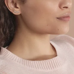 Bijoux D'oreilles Sparkle Or Jaune Oxyde De Zirconium
