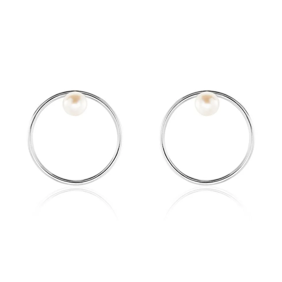 Bijoux D'oreilles Walter Argent Perle De Culture