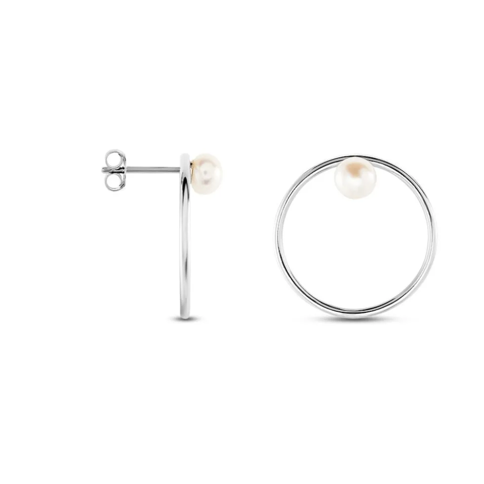 Bijoux D'oreilles Walter Argent Perle De Culture