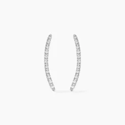 Bijoux D'oreilles Eleana Or Blanc Oxyde De Zirconium