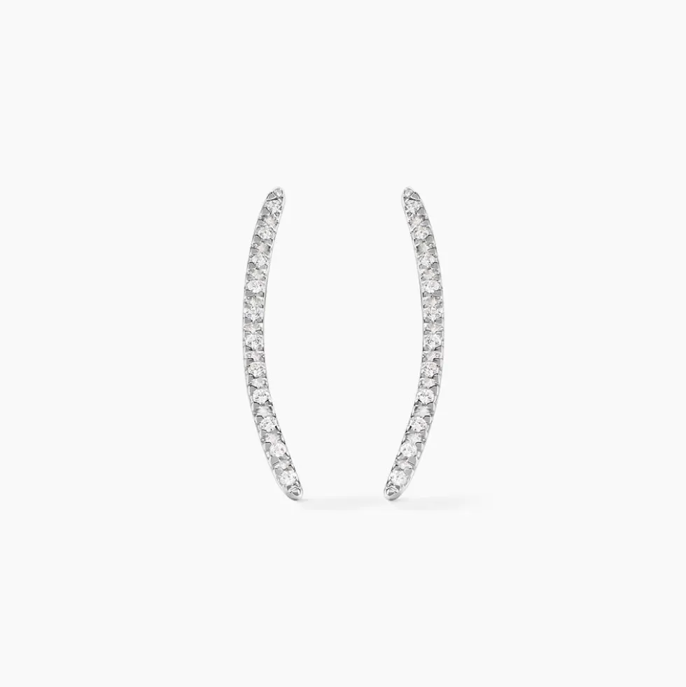 Bijoux D'oreilles Eleana Or Blanc Oxyde De Zirconium