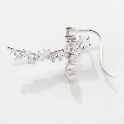 Bijoux D¿oreilles Grimpants Enza Argent Blanc Oxyde De Zirconium